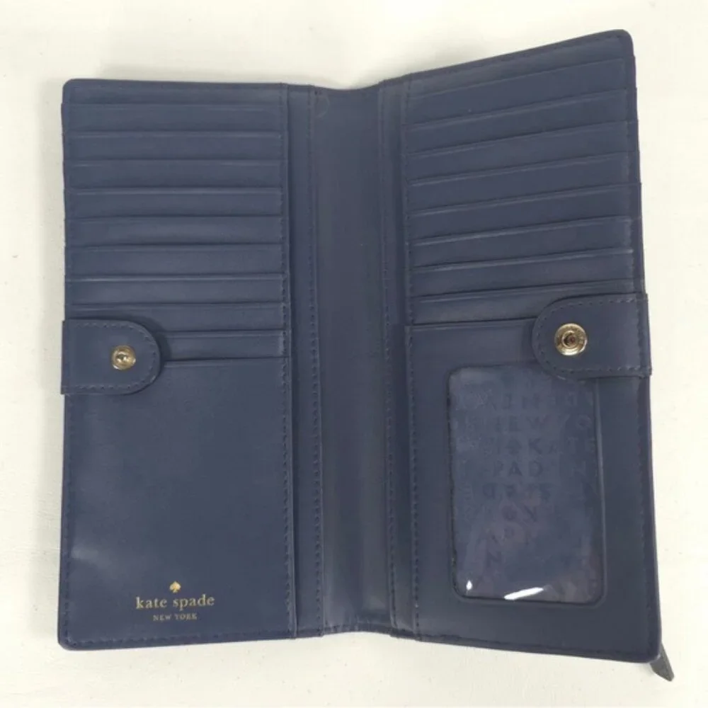 Kate Spade New York Folder Wallet Snap Closure Back Travel Wellesley Emperor 8x4